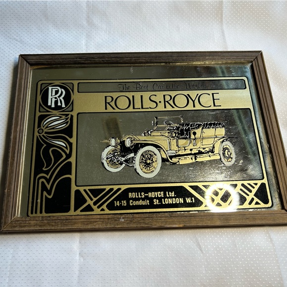 Vintage Rolls Royce Wall Mirror 14-15 Conduit Advertisement Sign Automotive - Picture 1 of 4